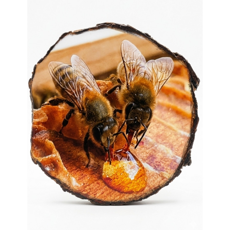 Кругла фотокартина на натуральному дереві (Зріз дерева)