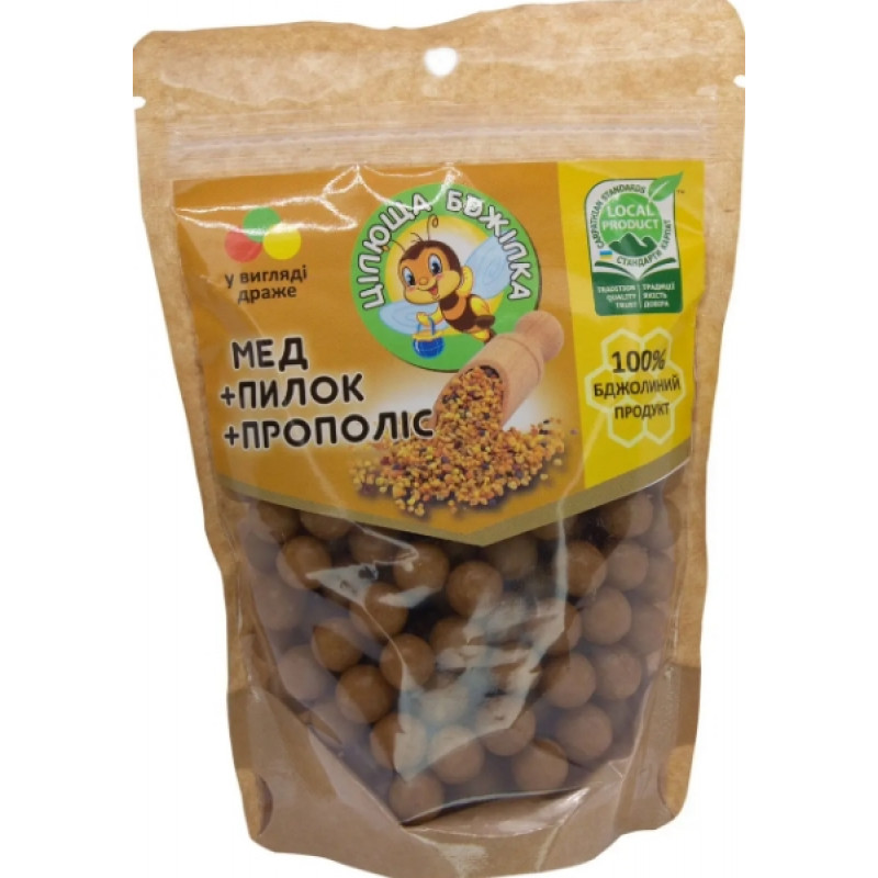 Драже «Цілюща бджілка» (Мед + Пилок + Прополіс)