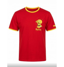 Футболка червона матеріал бавовна з логотипом