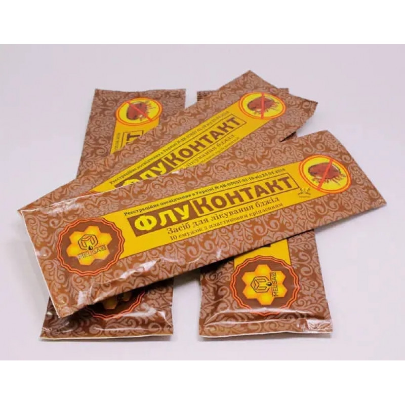 ФлуКонтакт — посилені акарицидні смужки для боротьби з вароатозом (10 шт.)