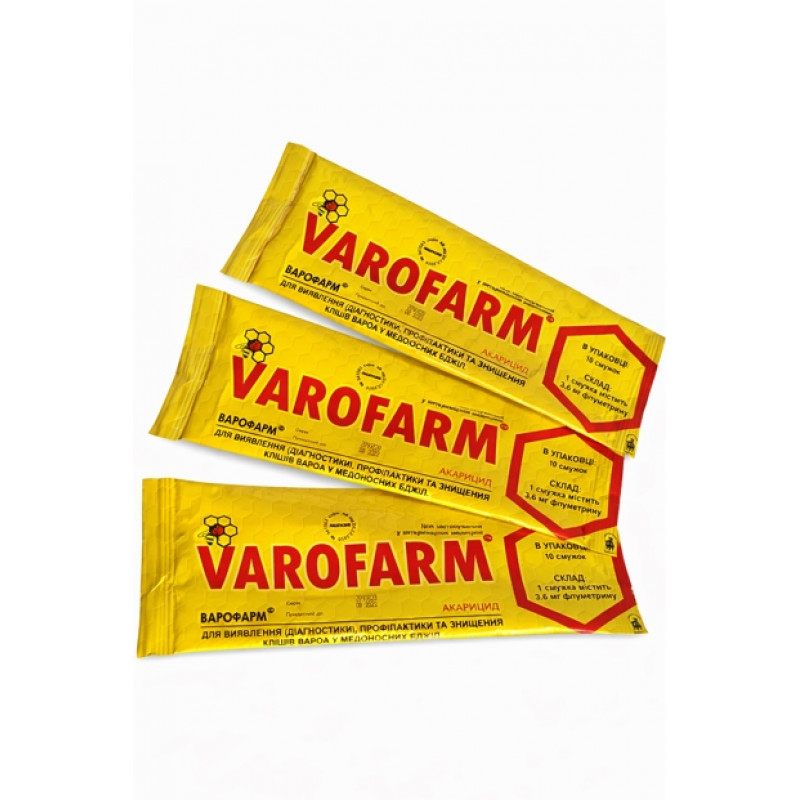Варофарм — надійні акарицидні смужки для лікування вароатозу бджіл (10 шт.)