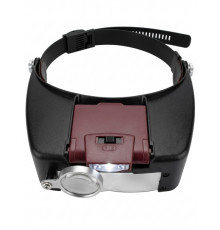 Лупа наголовна зі скляними лінзами та знімною LED-підсвіткою