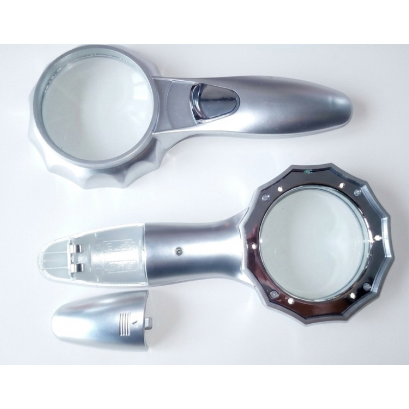 Ручна лупа зі скляною лінзою (6-кратне збільшення) та LED-підсвіткою